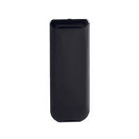 Télécommande sans fil en plastique noir avec logo personnalisé et boutons bleus et oranges pour système de divertissement à domicile OEM ODM