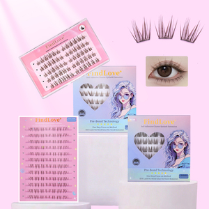 FIND LOVE Brown Glue-Free Clusters Pestañas Reutilizables 2-3 <span class=keywords><strong>veces</strong></span> de duración 3-5 días Pestañas autoadhesivas - Product Image 1