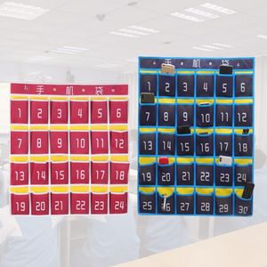 Bolsa para teléfono móvil montada en la pared, 30 bolsillos, bolsa de almacenamiento de tela no tejida para uso de estudiantes en el aula - Product Image 1