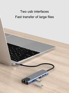 6 Trong 1 Loại-C Mạng Hub Docking Station Với 100 Mbit/S Cổng Mạng Loại C Để HDMI <span class=keywords><strong>Adapter</strong></span> Với SD TF Card Reader <span class=keywords><strong>Adapter</strong></span> - Product Image 3