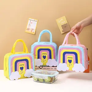 2024 Nieuwe Model Regenboog Voedsel Levering Opslag Bento Tas Geïsoleerde Koeltas Lunchtas