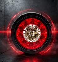 Nouvelles feux arrière de camion et de remorque 12V-24V à 16 LED, en aluminium et PC de haute qualité, avec fonctions de brouillard, stop, frein et marche arrière, ambre et rouge
