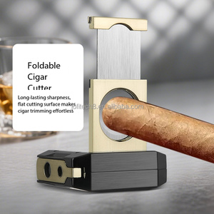 Nuevo Cortador de Cigarros Plegable Multifuncional 4 en 1 de Lujo Portátil con Botón Metálico en Forma de V y Doble Cuchilla, Regalo Empresarial - Product Image 5