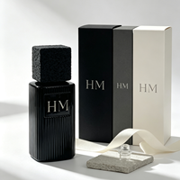 Botol Parfum Kosong Kaca Hitam Persegi 100ml Mewah untuk Pria, Botol Semprot Aroma, Logo Kustom, Pabrik Merek