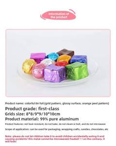 ورق تغليف ألمنيوم للشوكولاتة بألوان مخصصة، ورق شمع مطبوع للطعام باللون الأحمر، لفة ورق ناعمة - Product Image 2