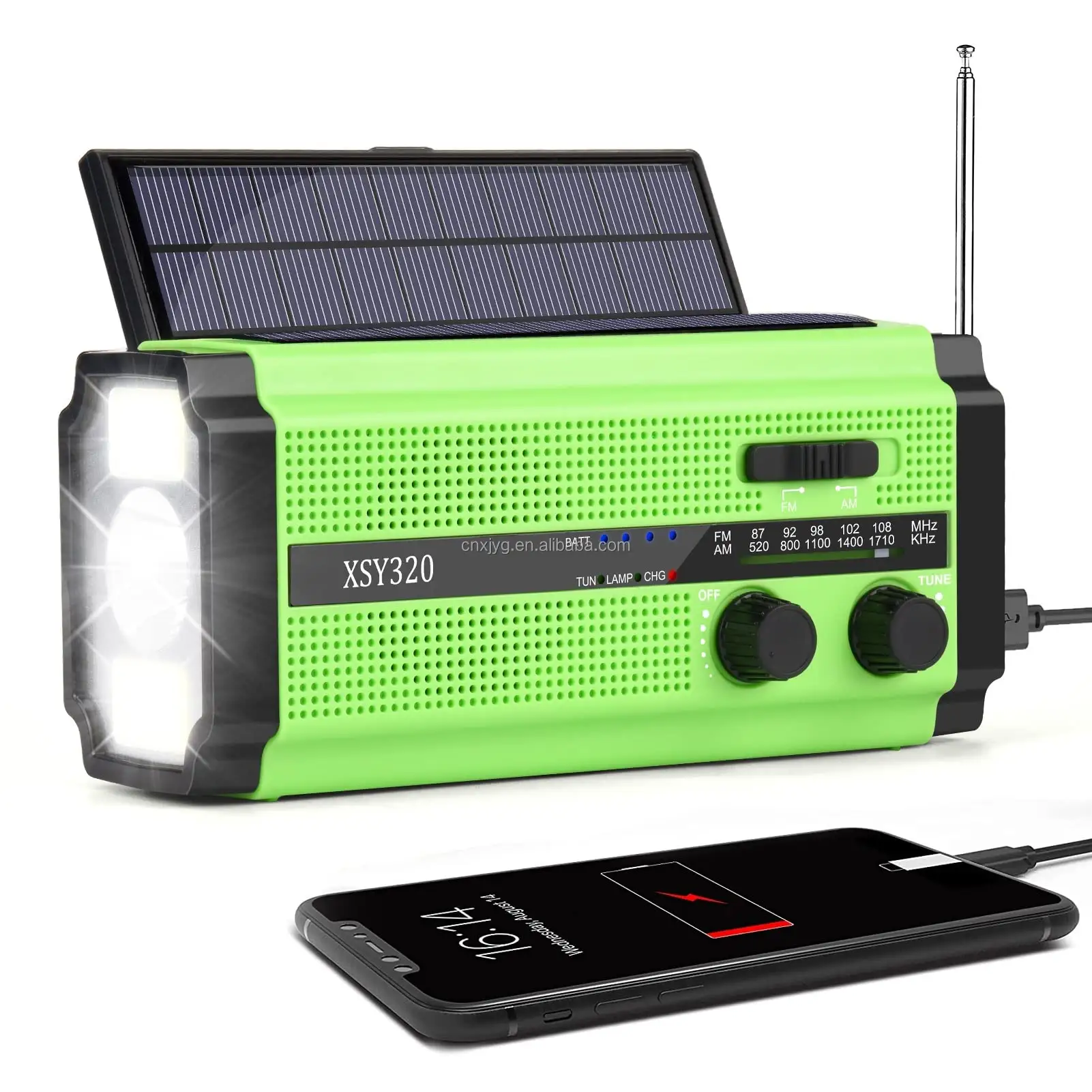 Ücretsiz örnek taşınabilir acil el krank am fm güneş AAA piller radyo el feneri ve 5000mAh telefon şarj