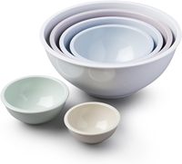 Ensemble de bols gigognes personnalisés, ensemble de vaisselle en mélamine blanche neutre, incassable, réutilisable, ensemble de vaisselle en mélamine
