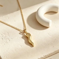 Collier fin en forme de poivre à surface brillante, élégant, pour femme, bijoux quotidiens, livraison rapide