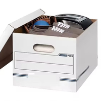 Boîte de rangement pour dossiers en carton A5 de qualité supérieure, boîte d'archives pour documents de bureau, boîte en carton ondulé avec couvercle