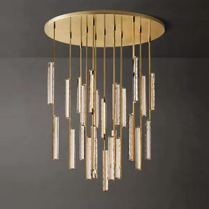 <span class=keywords><strong>Lampadario</strong></span> Moderno Americano di Lusso in Rame e Cristallo, LED con <span class=keywords><strong>Batteria</strong></span> di Backup, Alta Resa Cromatica CRI 95, Plafoniera <span class=keywords><strong>a</strong></span> Montaggio Superficiale per Hotel - Product Image 3