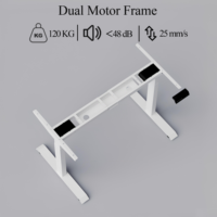Bureau de travail ergonomique réglable à double moteur et à deux niveaux, avec structure en acier moderne et durable