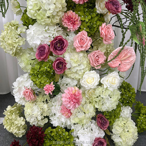 Arco di Fiori Artificiali in Seta Decorato con Ortensie <span class=keywords><strong>e</strong></span> Rose <span class=keywords><strong>Rosa</strong></span> <span class=keywords><strong>e</strong></span> Bianche, Perfetto per Matrimoni <span class=keywords><strong>e</strong></span> Celebrazioni di Compleanno - Product Image 5