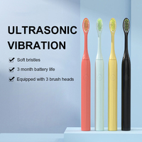 Vente en gros IPX8 brosse à dents de voyage brosse à dents sonique couvercle de tête batterie brosse à dents vibrante
