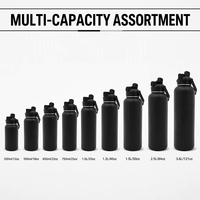 Bouteille d'eau en acier inoxydable avec paille 1L, isotherme à double paroi, anti-fuite, pour sport, voyage, gym, extérieur, sans BPA
