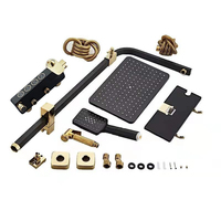 47 vente en gros de robinets thermostatiques de salle de bain robinets de douches à quatre niveaux pommes de douche laiton noir doré à quatre vitesses