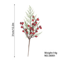 Ranting Cranberry Merah, Jarum Pinus, Kepingan Salju, Dekorasi Rumah, Dekorasi Natal, Ranting Cedar Natal Buatan