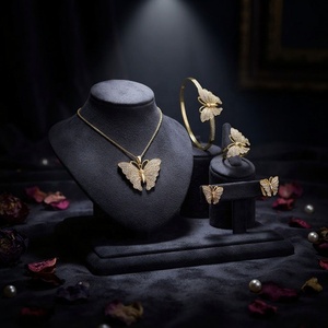 Bijoux Hengdian, série animale classique et exquise, papillon, CZ synthétique, couleur or 18 carats, mariage, fiançailles, fête - Product Image 1
