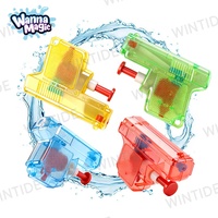Pistol Air Mini Plastik Wanna Magic 4 Pcs Per Kartu Kemasan Pistol Semprot Transparan Mainan Pantai Mandi Pesta Anak-Anak Dapat Disesuaikan Logo