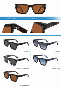 Gafas de Sol Cuadradas Pequeñas de Lujo Personalizadas de Alta Calidad del Fabricante, Gafas de Sol Vintage Retro de Acetato con Lentes Polarizadas y Logotipo Personalizado - Product Image 3