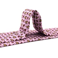 Cravate de haute qualité pour homme, rose, faite à la main, motif animal, 100% soie, personnalisez votre propre cravate, impression numérique, cravates sur le thème des courses hippiques