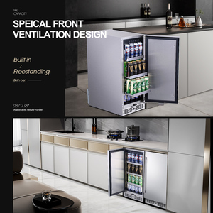 Enfriador de Bebidas de Acero Inoxidable ne-351-8, 2.0-2.9 Pies Cúbicos, Refrigerador de Una Zona con Compresor y Puerta Sólida Aislada - Product Image 3