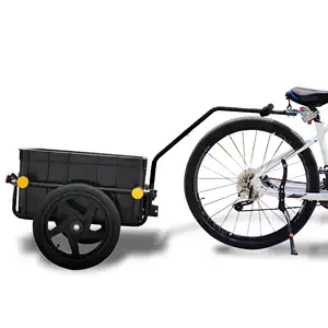 Bicycle Bike Cargo Trailer Luggage Storage Cart Carrier w/ Removable Transportation Box & Cover, Max. Load: 110LB