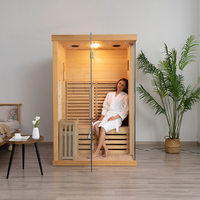 Obral besar 2 orang dalam ruangan kayu Hemlock rumah ruang Sauna uap kecil dengan harga terendah