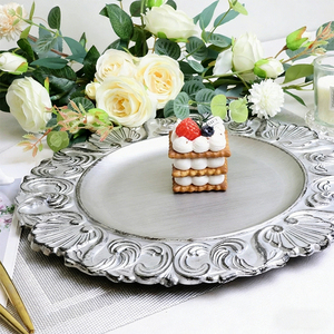 Vassoio Vintage Fatto a Mano 13\" in PP Stile Nordico Durevole con Bordo Barocco Intagliato per Casa, Hotel, Ristorante, Matrimoni e Feste - Product Image 5