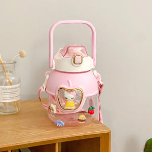 Bouteille d'eau en plastique avec <span class=keywords><strong>paille</strong></span> pour enfants <span class=keywords><strong>1L</strong></span> de dessin animé - Product Image 6