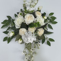 Nouvelles compositions florales artificielles en soie blanches et roses, style moderne, pour centres de table de mariage et de fête d'anniversaire, nouées à la main