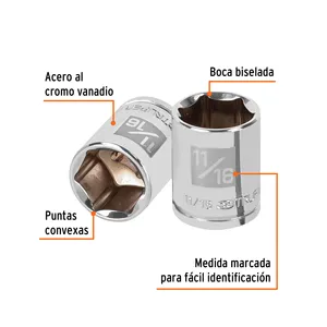 Truper 11/16 \ "Dado 6 poli 3/8 \" quadrato 6 unità Per scatola rigida materiali riciclati goffrati Design Per imballaggi di prodotti alimentari - Product Image 2