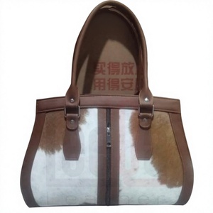 Pochette vintage en cuir véritable pour filles, style européen, design rayé, fermeture éclair, légère, grande capacité, étanche, avec bandoulière - Product Image 3