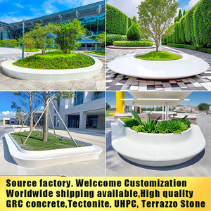 Custom FRP Artistic Seating With Flowerpot Public Seating Modern Outdoor Furnishings for Commercial Pedestrian Streets - Product Image 4
