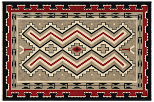 Alfombra de Lana Bohemia Navajo Kilim – Alfombra Tejida de Pelo Plano con Diseño Geométrico de Diamantes en Tonos Tierra, Lavable, para Sala de Estar y Hogar - Product Image 1
