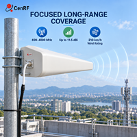 Antenne Yagi CenRF WiFi 2.4/5GHz 5/8dBi IP67 Extérieure en Aluminium à Polarisation Verticale Mâle OY-0740-V11-N1i avec Support 30/60CM