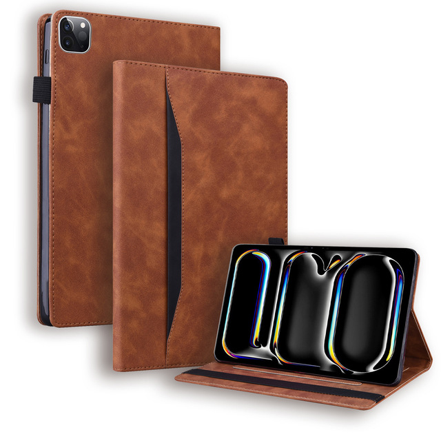Factory Luxury Business Stand Wallet Leather Flip Case for iPad Pro 2024 Air 2024 11 13inch Tablet Shell Cover