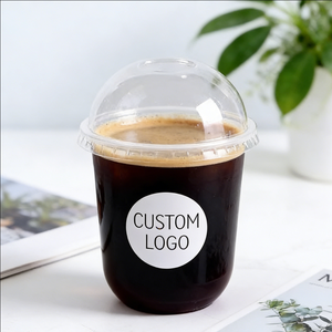 Gobelets à café en plastique PP 14oz 200ml Diamètre 90mm avec couvercle en dôme Gobelets jetables à double paroi pour les cafés - Product Image 3