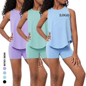 Ropa Deportiva Infantil de Verano Transpirable, Conjuntos de Yoga para Niñas, Trajes Ligeros para Ejercicio, Tenis, Running, Gimnasio, Conjunto de Yoga y Fitness - Product Image 1