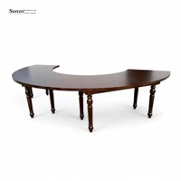 Table de jardin rustique en bois courbé en forme de S, style ferme, pour pique-nique, repas, banquets, mariages et événements