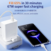 Chargeur Super rapide 67W de haute qualité avec câble USB Type C Gan prise britannique pour adaptateur d'alimentation Xiaomi Redmi pour ordinateur portable