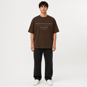 T-shirt personnalisé Street Wear Premium 250 GSM en coton lourd 100% coton, coupe ample et oversize, épaules tombantes, style court pour homme - Product Image 1