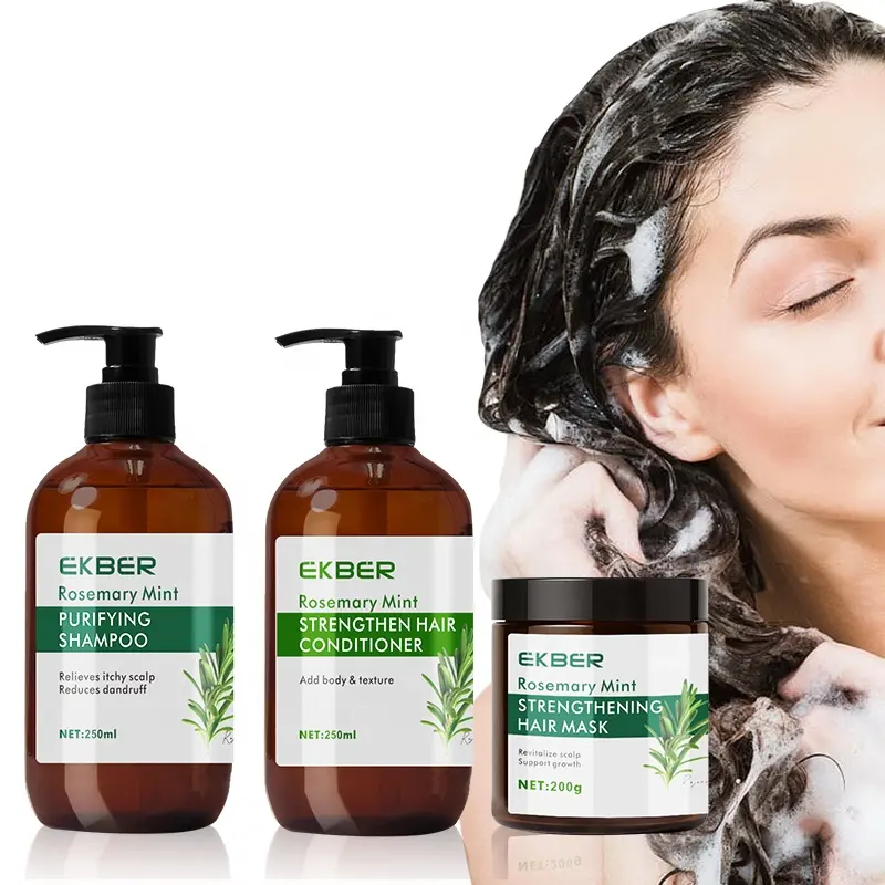 Private Label Rosemary Mint Anti Hair Loss Hair Care Products para mulheres negras Private Label Curly Hair Products