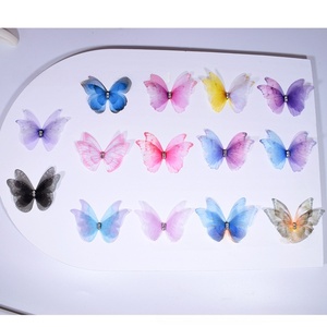 Pinzas para el cabello de mariposa con purpurina de estilo dulce, pasadores de tela con cristal de diamantes de imitación para fiesta de niñas, accesorios elegantes para el cabello - Product Image 1