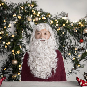 Perruques à dentelle frontale en fibre synthétique haute température de qualité supérieure, prix de gros, transparentes, longues, 24 pouces, <span class=keywords><strong>barbe</strong></span> de Père Noël de Noël - Product Image 3