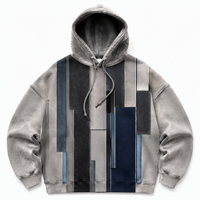 Sweat à capuche graphique Prisme Géométrique Original Gris Froid Unisexe Streetwear 100% Polaire Polyester Personnalisation ODM pour la Vente en Gros