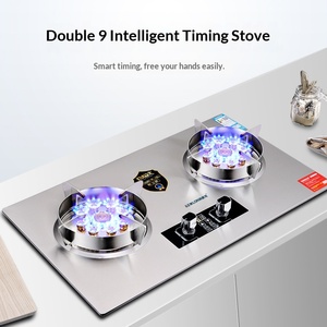 Estufa de <span class=keywords><strong>Gas</strong></span> de Acero Inoxidable de Alta Potencia con Encendido Electrónico por Pulsos, Doble Quemador, Temporizador Inteligente, para Instalación Empotrada o de Sobremesa - Product Image 4