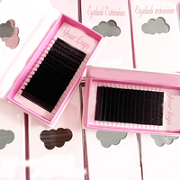 Extensions de Cils en Cachemire Noir Mat Volume de Cils Individuels Naturel C/D/CC/DD Marque Privée Extension de Cils en Velours Vente en Gros