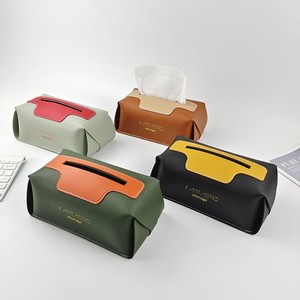 Caja de pañuelos de cuero estilo nórdico, organizador de almacenamiento para el hogar, el coche y la sala de estar, opciones multicolor - Product Image 2