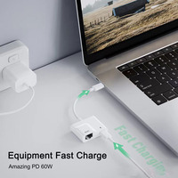 USB C Ke Ethernet Adapter Tipe C Ke LAN Ethernet Cepat RJ45 Adaptor Jaringan Kabel LAN Converter untuk iPad Android Mackbook Pro