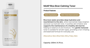 Tónico Calmante de Salvado de Arroz NAAP con Niacinamida para Piel Sensible y Seca - Equilibrio e Hidratación Calmantes - Product Image 3